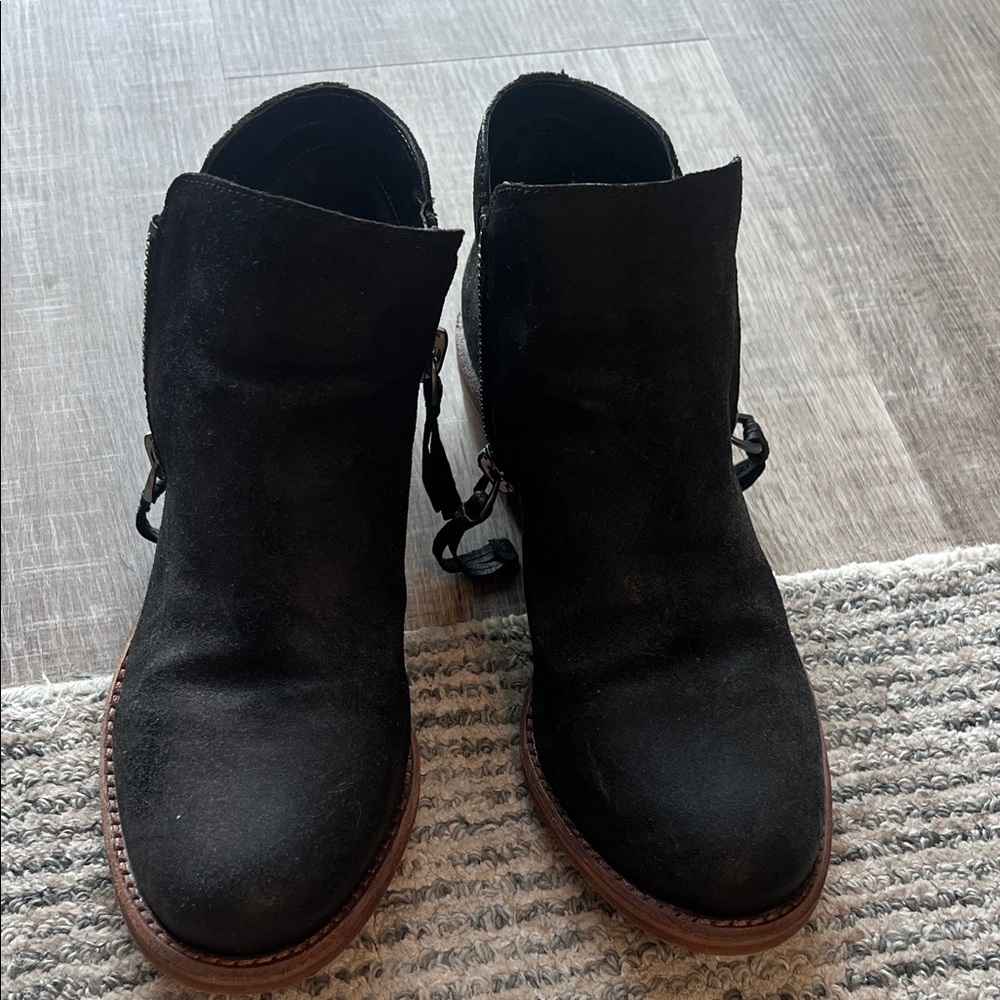 Black Suede Ankle Boots  GB